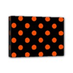 Polka Dots - Tangelo Orange on Black Mini Canvas 7  x 5  (Stretched)