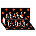 Polka Dots - Tangelo Orange on Black Best Friends 3D Greeting Card (8x4)