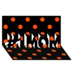 Polka Dots - Tangelo Orange on Black #1 MOM 3D Greeting Cards (8x4)