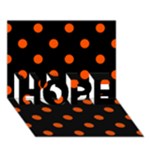 Polka Dots - Tangelo Orange on Black HOPE 3D Greeting Card (7x5)