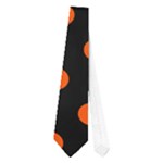 Polka Dots - Tangelo Orange on Black Necktie (One Side)