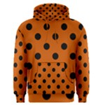 Polka Dots - Black on Burnt Orange Men s Pullover Hoodie