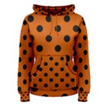 Polka Dots - Black on Burnt Orange Women s Pullover Hoodie