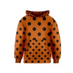 Polka Dots - Black on Burnt Orange Kid s Pullover Hoodie