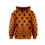 Polka Dots - Black on Burnt Orange Kid s Zipper Hoodie