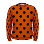 Polka Dots - Black on Burnt Orange Men s Sweatshirt