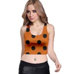 Polka Dots - Black on Burnt Orange Racer Back Crop Top