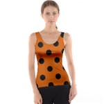 Polka Dots - Black on Burnt Orange Tank Top