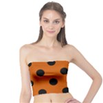 Polka Dots - Black on Burnt Orange Tube Top