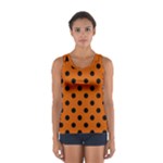 Polka Dots - Black on Burnt Orange Women s Sport Tank Top