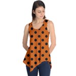 Polka Dots - Black on Burnt Orange Sleeveless Tunic