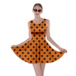 Polka Dots - Black on Burnt Orange Skater Dress