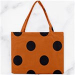 Polka Dots - Black on Burnt Orange Mini Tote Bag