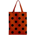 Polka Dots - Black on Burnt Orange Zipper Classic Tote Bag