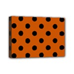 Polka Dots - Black on Burnt Orange Mini Canvas 7  x 5  (Stretched)