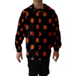 Polka Dots - Burnt Orange on Black Hooded Wind Breaker (Kids)