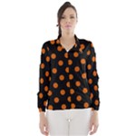 Polka Dots - Burnt Orange on Black Wind Breaker (Women)