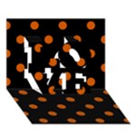 Polka Dots - Burnt Orange on Black LOVE 3D Greeting Card (7x5)