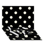 Polka Dots - Cornsilk Yellow on Black LOVE Bottom 3D Greeting Card (7x5)