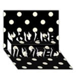 Polka Dots - Cornsilk Yellow on Black YOU ARE INVITED 3D Greeting Card (7x5)