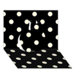 Polka Dots - Cornsilk Yellow on Black Apple 3D Greeting Card (7x5)