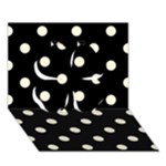 Polka Dots - Cornsilk Yellow on Black Clover 3D Greeting Card (7x5)