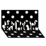 Polka Dots - Cornsilk Yellow on Black #1 MOM 3D Greeting Cards (8x4)