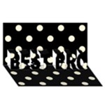 Polka Dots - Cornsilk Yellow on Black BEST BRO 3D Greeting Card (8x4)