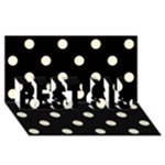 Polka Dots - Cornsilk Yellow on Black BEST SIS 3D Greeting Card (8x4)