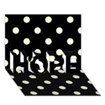 Polka Dots - Cornsilk Yellow on Black HOPE 3D Greeting Card (7x5)