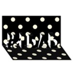 Polka Dots - Cornsilk Yellow on Black #1 DAD 3D Greeting Card (8x4)