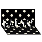 Polka Dots - Cornsilk Yellow on Black PARTY 3D Greeting Card (8x4)