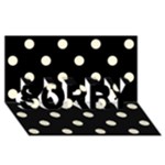 Polka Dots - Cornsilk Yellow on Black SORRY 3D Greeting Card (8x4)