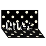 Polka Dots - Cornsilk Yellow on Black HUGS 3D Greeting Card (8x4)