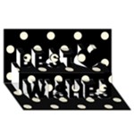 Polka Dots - Cornsilk Yellow on Black Best Wish 3D Greeting Card (8x4)