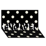 Polka Dots - Cornsilk Yellow on Black ENGAGED 3D Greeting Card (8x4)