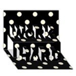 Polka Dots - Cornsilk Yellow on Black WORK HARD 3D Greeting Card (7x5)