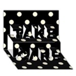 Polka Dots - Cornsilk Yellow on Black TAKE CARE 3D Greeting Card (7x5)