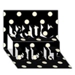 Polka Dots - Cornsilk Yellow on Black You Did It 3D Greeting Card (7x5)