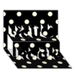 Polka Dots - Cornsilk Yellow on Black You Rock 3D Greeting Card (7x5)