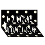 Polka Dots - Cornsilk Yellow on Black Laugh Live Love 3D Greeting Card (8x4)