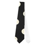 Polka Dots - Cornsilk Yellow on Black Necktie (One Side)