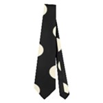 Polka Dots - Cornsilk Yellow on Black Necktie (Two Side)