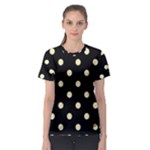 Polka Dots - Blond Yellow on Black Women s Sport Mesh Tee