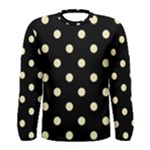 Polka Dots - Blond Yellow on Black Men s Long Sleeve T-shirt