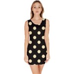 Polka Dots - Blond Yellow on Black Bodycon Dress