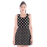 Polka Dots - Blond Yellow on Black Scoop Neck Skater Dress