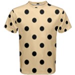 Polka Dots - Black on Navajo White Yellow Men s Cotton Tee