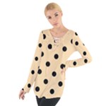 Polka Dots - Black on Navajo White Yellow Women s Tie Up Tee