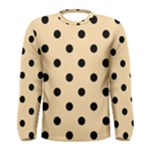 Polka Dots - Black on Navajo White Yellow Men s Long Sleeve T-shirt